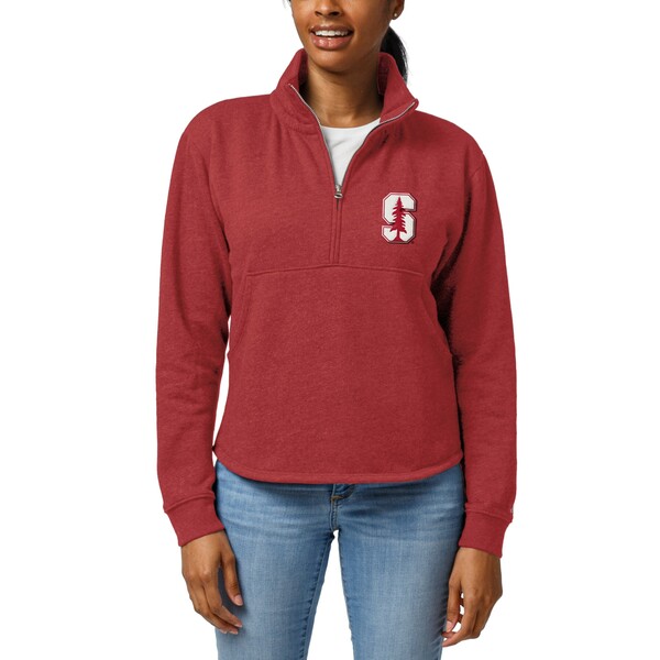 リーグカレッジエイトウェア レディース ジャケット＆ブルゾン アウター Stanford Cardinal League Collegiate Wear Women 039 s Victory Springs TriBlend QuarterZip Pullover Sweatshirt Cardinal