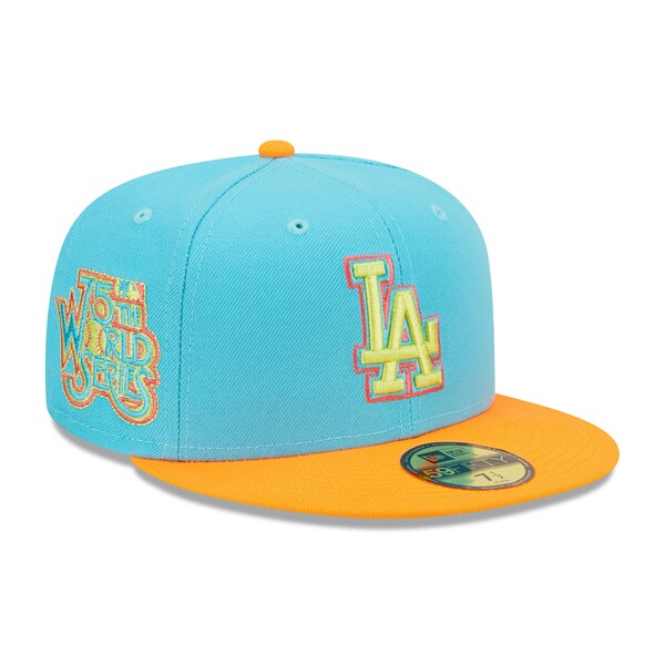 ニューエラ メンズ 帽子 アクセサリー Los Angeles Dodgers New Era 1978 World Series Vice Highlighter 59FIFTY Fitted Hat Blue/Orange