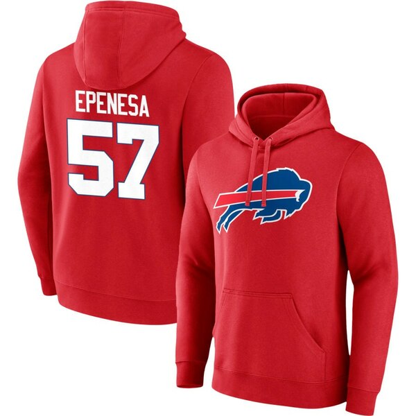 եʥƥ  ѡåȥ  Buffalo Bills Fanatics Branded Team Authentic Logo Personalized Name &Number Pullover Hoodie Red