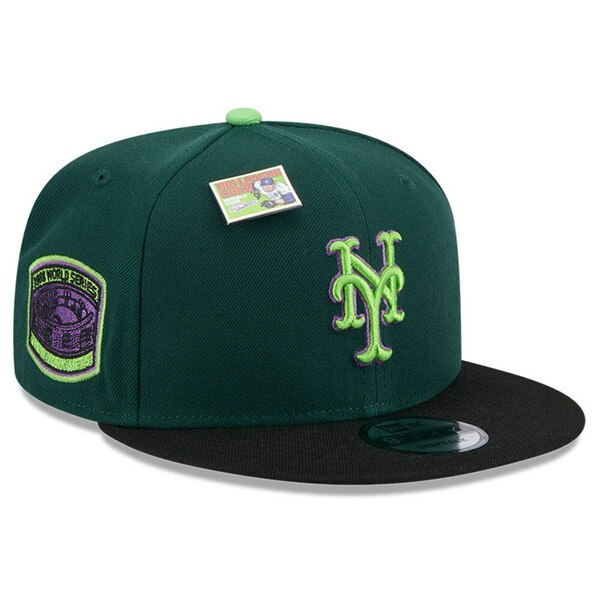 ニューエラ メンズ 帽子 アクセサリー New York Mets New Era Sour Apple Big League Chew Flavor Pack 9FIFTY Snapback Hat Green/ Black