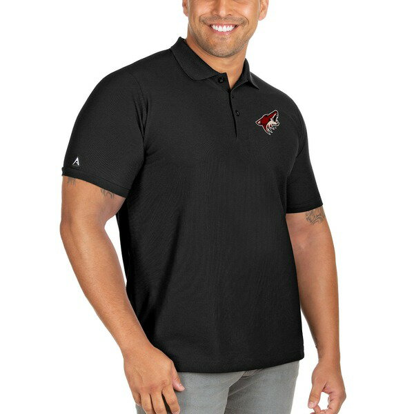 AeBOA Y |Vc gbvX Arizona Coyotes Antigua Big & Tall Legacy Pique Polo Black