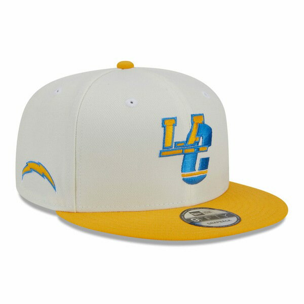 j[G Y Xq ANZT[ Los Angeles Chargers New Era City Originals 9FIFTY Snapback Hat Cream/Gold