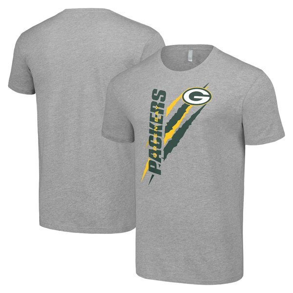 スターター メンズ Tシャツ トップス Green Bay Packers Starter Color Scratch TShirt Heather Gray