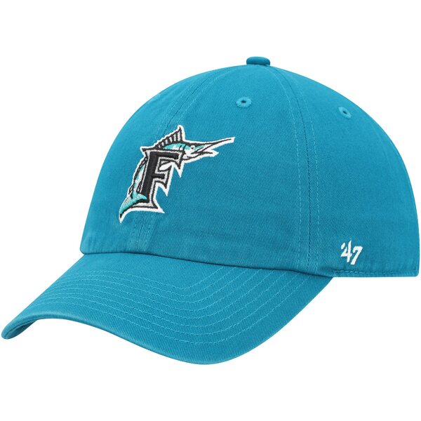 tH[eB[Zu Y Xq ANZT[ Florida Marlins '47 Cooperstown Collection Clean Up Adjustable Hat Teal