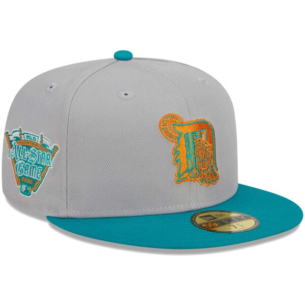ニューエラ メンズ 帽子 アクセサリー Detroit Tigers New Era 59FIFTY Fitted Hat Gray/Teal