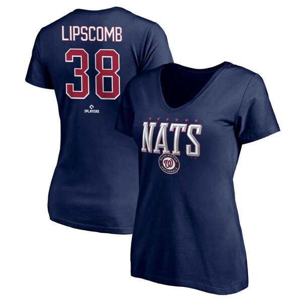 ファナティクス レディース Tシャツ トップス Washington Nationals Fanatics Branded Women's Hometown Legend Personalized Name & Number VNeck TShirt Navy