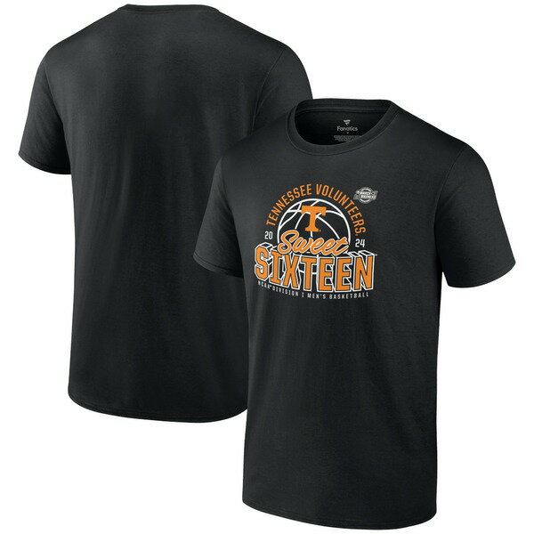 ファナティクス メンズ Tシャツ トップス Tennessee Volunteers Fanatics Branded 2024 NCAA Men 039 s Basketball Tournament March Madness Sweet Sixteen Defensive Stance T Shirt Black