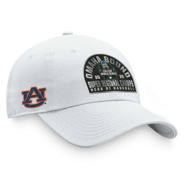 トップ オブ ザ ワールド メンズ 帽子 アクセサリー Auburn Tigers Top of the World 2022 NCAA Men 039 s Baseball Super Regional Champions Locker Room Adjustable Hat White