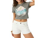 オニール レディース Tシャツ トップス Juniors' Hidden Parrot Cropped Cotton Baby T-Shirt Grey(4)