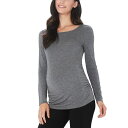 クドルドッズ レディース カットソー トップス Cuddle Duds Women's Softwear Long-Sleeve Maternity Top Heather Charcoal(4)