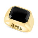 エフィー コレクション メンズ リング アクセサリー EFFY Men's Onyx Ring in 14k Gold-Plated Sterling Silver Gold Over Silver