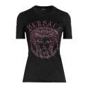 【送料無料】 ヴェルサーチ レディース Tシャツ トップス T-shirts Black