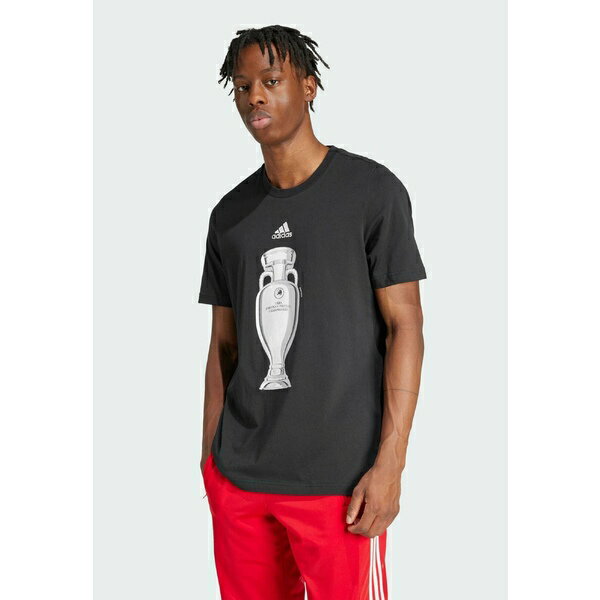 アディダス メンズ バスケットボール スポーツ OFFICIAL EMBLEM TROPHY - Print T-shirt - black
