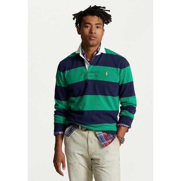 楽天astyラルフローレン メンズ バスケットボール スポーツ LONG SLEEVE RUGBY - Polo shirt - newport navy/hillside green