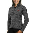 アンティグア レディース パーカー・スウェットシャツ アウター Texas State Bobcats Antigua Women's Fortune 1/2Zip Pullover Sweater Charcoal