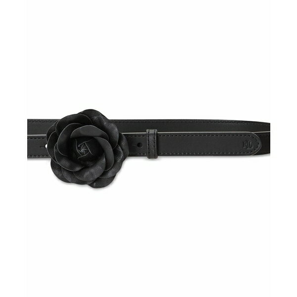 ラルフローレン ラルフローレン レディース ベルト アクセサリー Women's Leather Floral-Buckle Skinny Belt Black