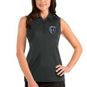 アンティグア レディース ポロシャツ トップス Sporting Kansas City Antigua Women's Sleeveless Tribute Polo Heather Gray