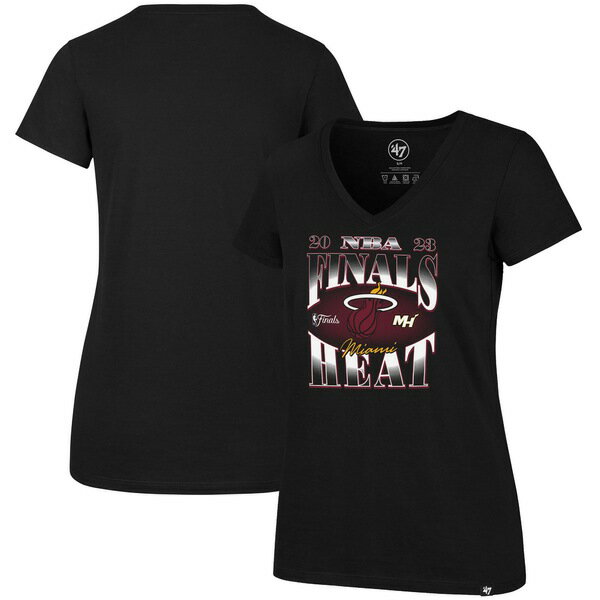 tH[eB[Zu fB[X TVc gbvX Miami Heat '47 Women's 2023 NBA Finals Frankie VNeck TShirt Black