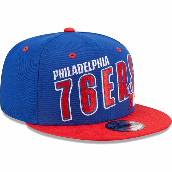 ˥塼  ˹ ꡼ Philadelphia 76ers New Era Stacked Slant 2Tone 9FIFTY Snapback Hat Royal/Red