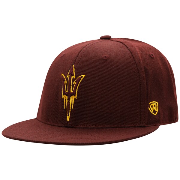 gbvEIuEUE[h Y Xq ANZT[ Arizona State Sun Devils Top of the World Team Color Fitted Hat Maroon