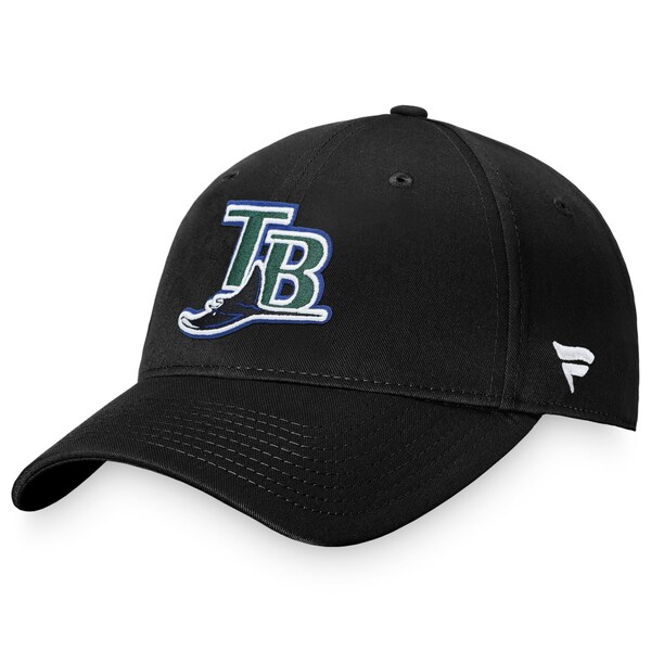 t@ieBNX Y Xq ANZT[ Tampa Bay Rays Fanatics Branded Cooperstown Collection Core Adjustable Hat Black