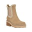 カルバンクライン レディース ブーツ シューズ Women's Anissa Lug Sole Block Heel Cozy Faux Fur Chelsea Winter Booties Beige