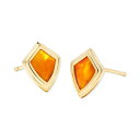 PhXRbg fB[X sAXCO ANZT[ 14k Gold-Plated Framed Stone Stud Earrings Marbled Amber Illusion