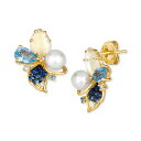 ルヴァン レディース ピアス＆イヤリング アクセサリー Ombr&eacute;&reg; Multi-Gemstone (2-1/5 ct. t.w.), Vanilla Pearl (5mm), & Vanilla Diamond Accent Cluster Stud Earrings 14K Honey Gold Earrings