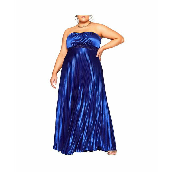 シティーシック レディース ワンピース トップス Plus Size Helena Maxi Dress Blue