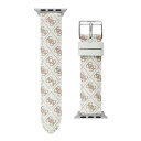 ゲス ゲス レディース 腕時計 アクセサリー Women's White Genuine Leather Apple Watch Strap 38mm-40mm White