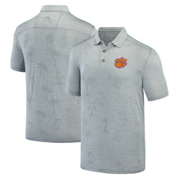 トッミーバハマ メンズ ポロシャツ トップス Clemson Tigers Tommy Bahama Sport Palm Coast Palmera IslandZone Polo Gray