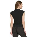 ダナ キャラン ニューヨーク レディース カットソー トップス Women's Mock-Neck Sleeveless Knit Top Black