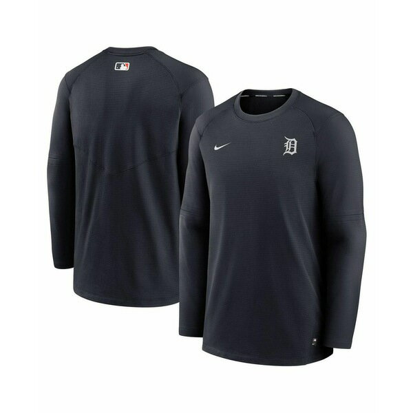 ナイキ レディース Tシャツ トップス Men 039 s Navy Detroit Tigers Authentic Collection Logo Performance Long Sleeve T-shirt Navy