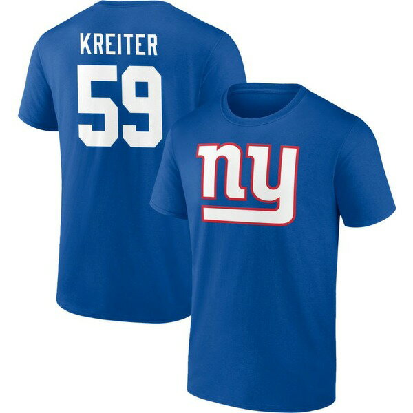 եʥƥ  T ȥåץ New York Giants Fanatics Branded Team Authentic Personalized Name &Number TShirt Royal