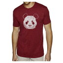 エルエーポップアート メンズ Tシャツ トップス Mens Premium Blend Word Art T-Shirt - Panda Head Burgundy