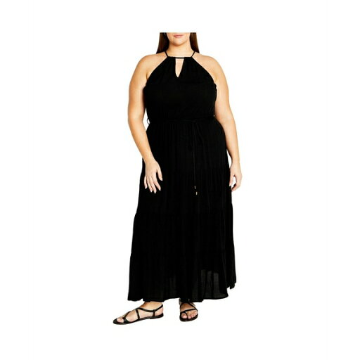 シティーシック レディース ワンピース トップス Plus Size Stacey Halter Neck Maxi Dress Black シティーシック レディース ワンピース トップス Plus Size Stacey Halter Neck Maxi Dress Black