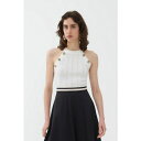 ノクチューン レディース カットソー トップス Women's Halter Neck Knit Top Open white