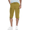 エックスレイ メンズ カジュアルパンツ ボトムス Men's Belted Capri Cargo Shorts Khaki