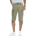 エックスレイ メンズ カジュアルパンツ ボトムス Men's Belted Capri Cargo Shorts Leaf Green