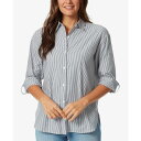 グロリアバンデービルト レディース シャツ トップス Women's Amanda Button-Front Shirt Marine Navy Stripe(4)