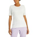 タハリエーエスエル レディース カットソー トップス Short-Sleeve Sweater Ivory