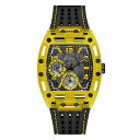 ゲス レディース 腕時計 アクセサリー Men's Yellow Black Silicone Strap Watch 44mm Black(2)