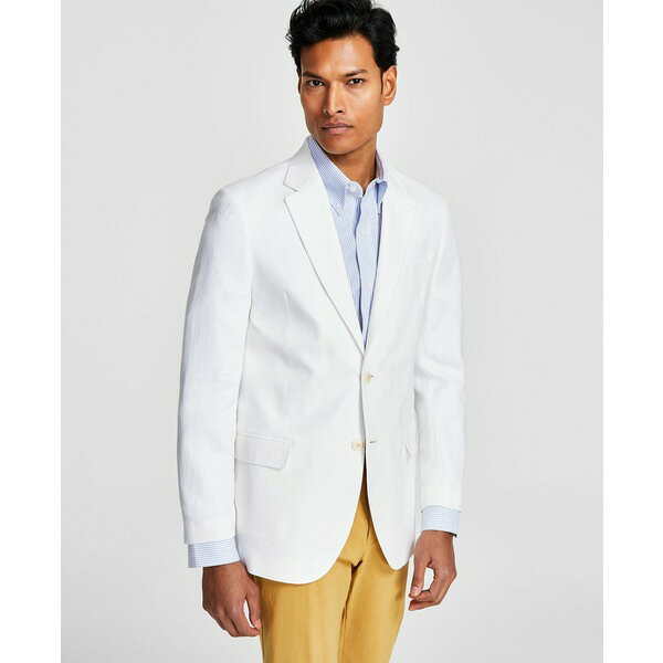 ナウティカ メンズ ジャケット＆ブルゾン アウター Men's Modern-Fit Solid Colored Linen Sport Coat White Solid