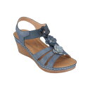 ジーシーシューズ レディース サンダル シューズ Women's Beck Flower Detail Wedge Sandals Navy