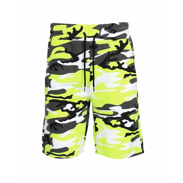 ギャラクシーバイハルビック メンズ カジュアルパンツ ボトムス Men's Camo Printed French Terry Shorts Neon Green Camo