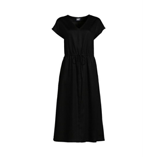 ランズエンド レディース ワンピース トップス Women's TENCEL Fiber V-Neck Midi Dress Black ランズエンド レディース ワンピース トップス Women's TENCEL Fiber V-Neck Midi Dress Black