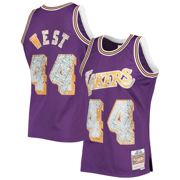 ミッチェル&ネス メンズ ユニフォーム トップス Jerry West Los Angeles Lakers Mitchell & Ness 1971/72 Hardwood Classics NBA 75th Anniversary Diamond Swingman Jersey Purple