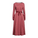 ニー レディース ワンピース トップス Midi dresses Brick red