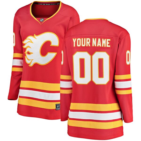 ファナティクス レディース ユニフォーム トップス Calgary Flames Fanatics Women's Home Breakaway Custom Jersey Red