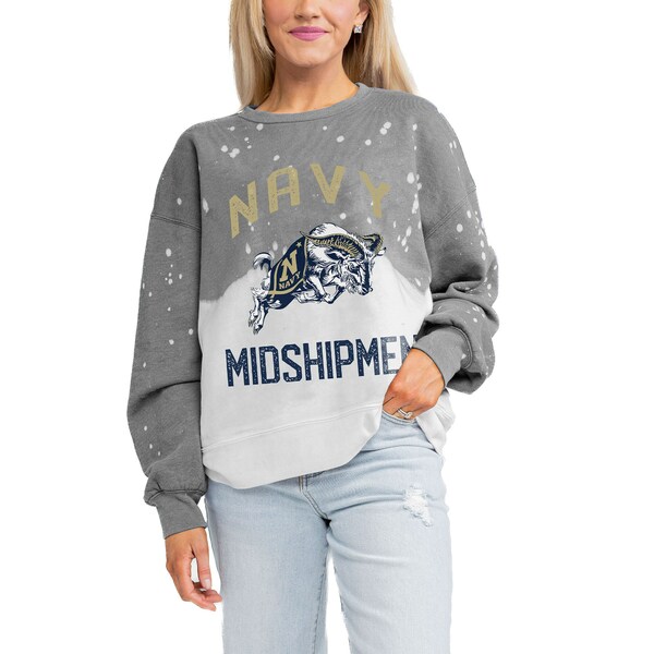 ǥ ǥ ѡåȥ  Navy Midshipmen Gameday Couture Women's Twice As Nice Faded Crewneck Sweatshirt Gray